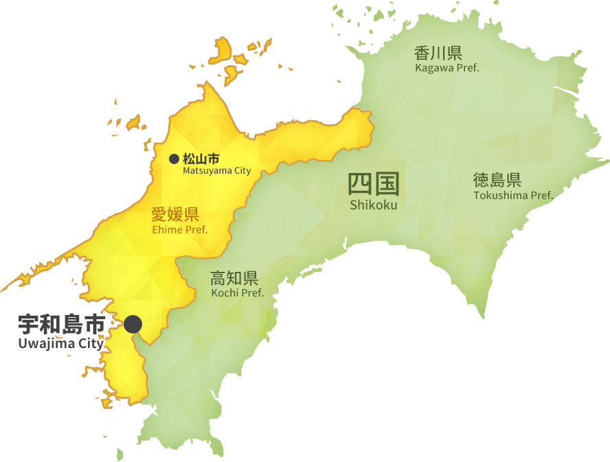 宇和島の位置 四国地図