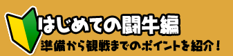 はじめての闘牛編
準備から観戦後までのポイントを紹介